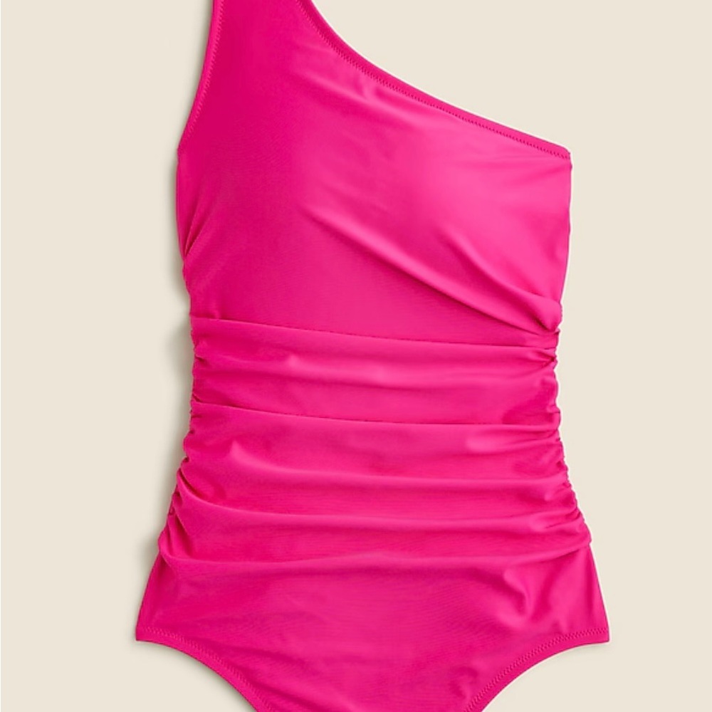 J. Crew Sleek Ruched One-shoulder one piece swimsuit